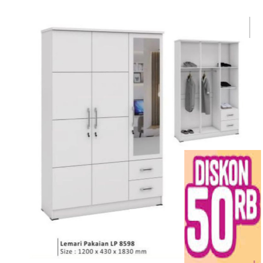 Lemari pakain 3 pintu arlida type LLBP - LACI LUAR