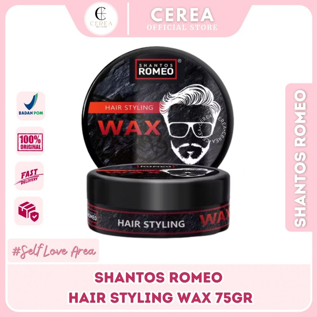 [BPOM] Shantos Romeo Hair Styling Wax Bervolume Rambut Pria Cowok Minyak Rambut 75 gr
