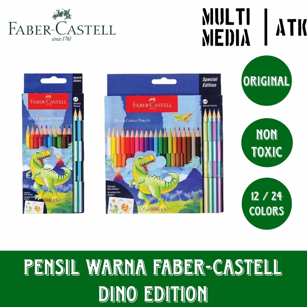 

KODE R74N PENSIL WARNA FABERCASTELL PENCIL COLOUR DINO EDITION