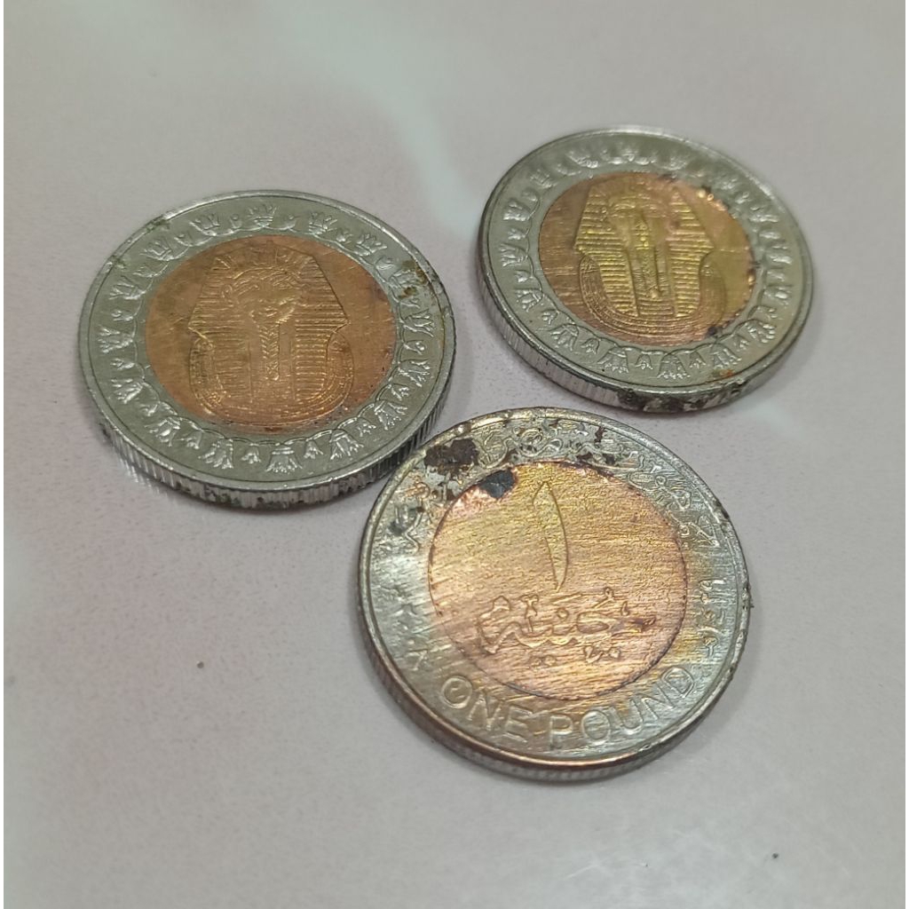 3 Koin Mesir 1429 H/  2008 M One Pound