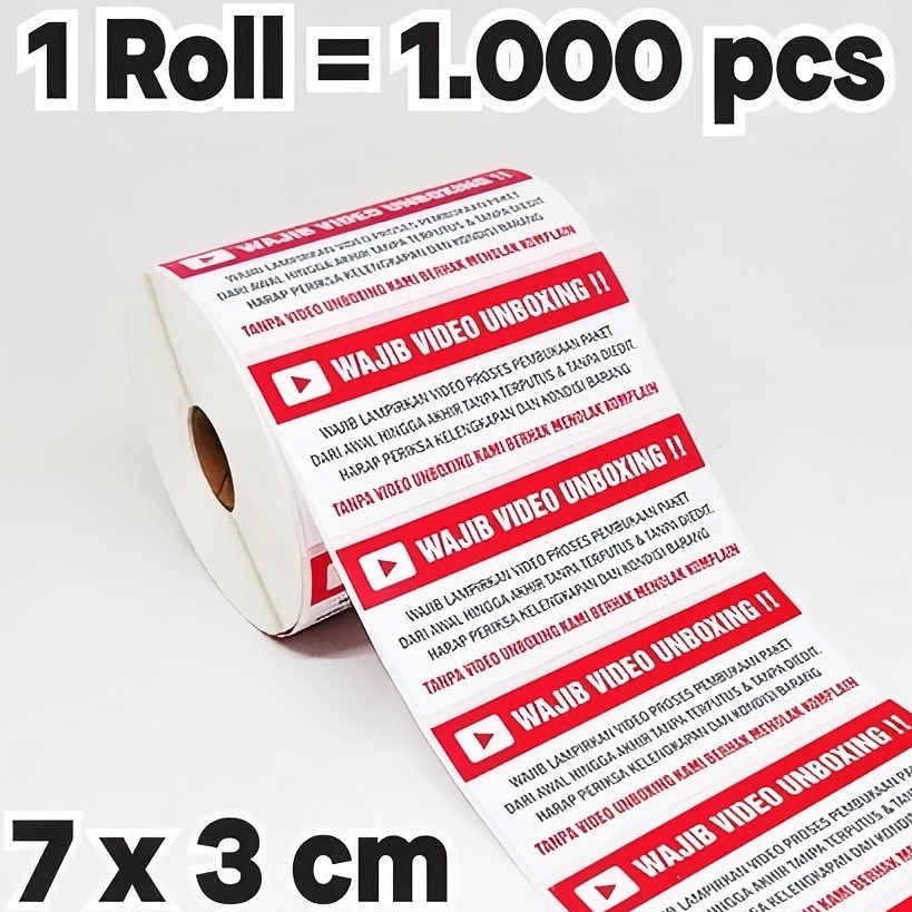 

Sticker Fragile Label Wajib Video Unboxing Stiker Pengiriman Online Shop 7 x 5 1 roll 5 pcs