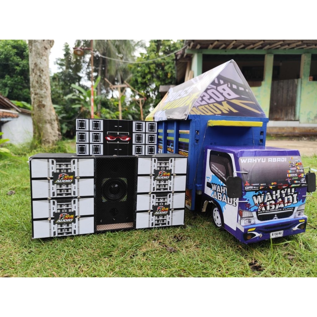 miniatur truk kayu sound system/miniatur truk horeg/miniatur truk oleng/miniatur truk kayu jumbo