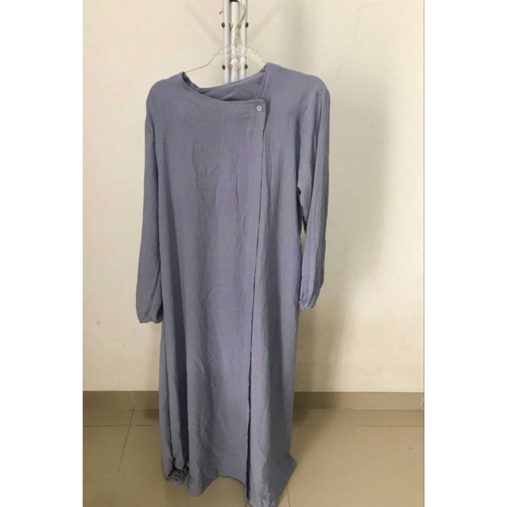 Gamis Crinkle Airflow Warna Steel Blue