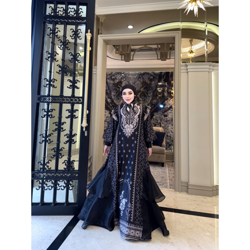 dress mewah classic hitam Shella saukia