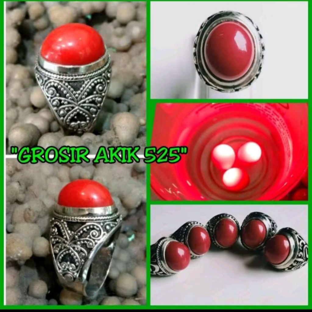 cincin batu merah delima fosfor air