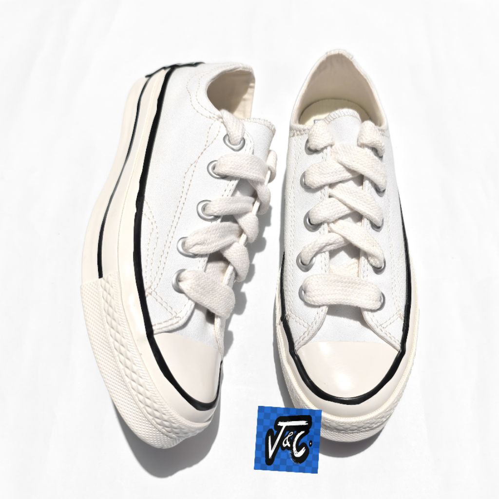 Converse Chuck 70 70s Sketch Cartoon Pinstripe Wavy Stitch Oversized Ox White