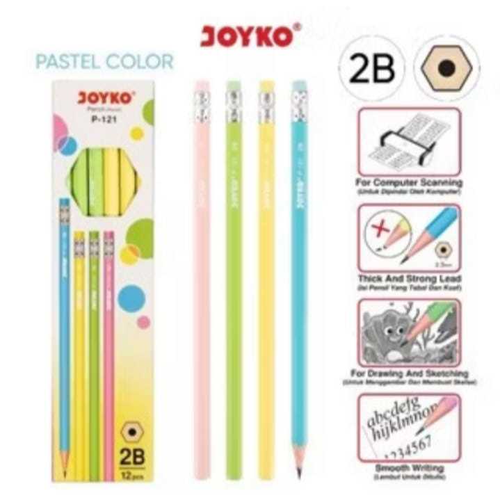 

( 1 BIJI ) Pencil Pensil Joyko P-121 2B 1 Box 12 Pcs