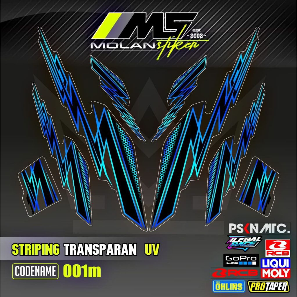Decal Sticker Striping Variasi Transparan Uv Fino Carbu Fino 110 Karbu 2012-2013 Yamaha Fino 115 Kar