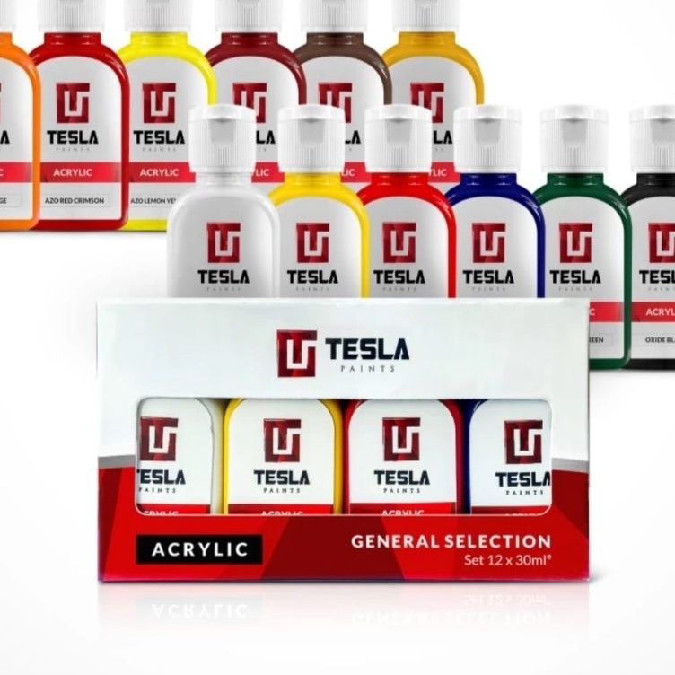 

KODE A56H Tesla Paints cat akrilik set 12 warna x 3ml acrylic paints