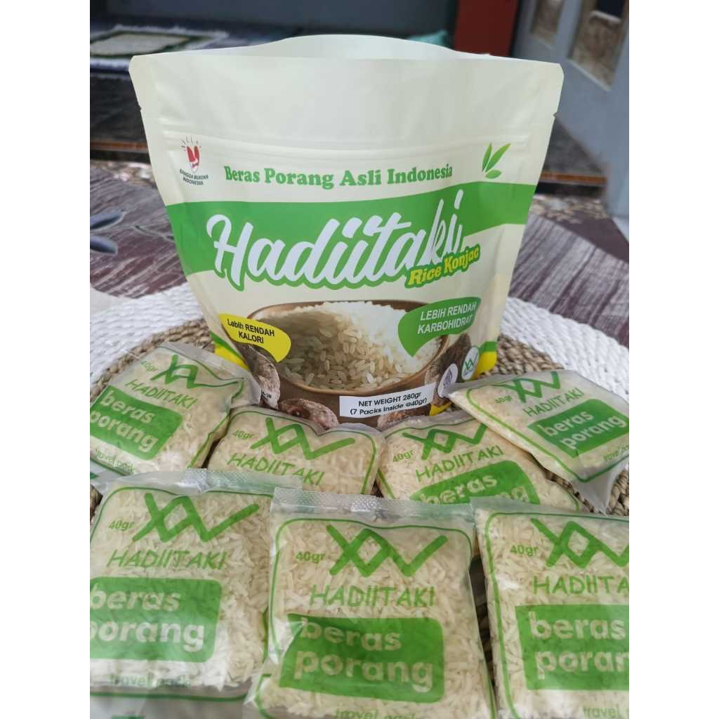 

Hadiitaki Beras Porang Travel Size 280gr (7 sachet @40gr)