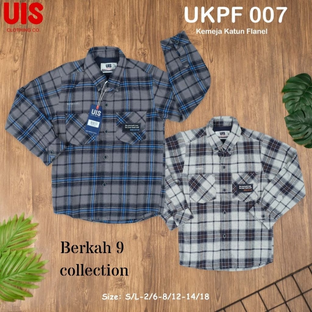 KEMEJA ANAK LAKI LAKI * UIS *LENGAN PANJANG BAHAN DARI KAIN KATUN FLANNEL ELEGAN MEWAH MENARIK