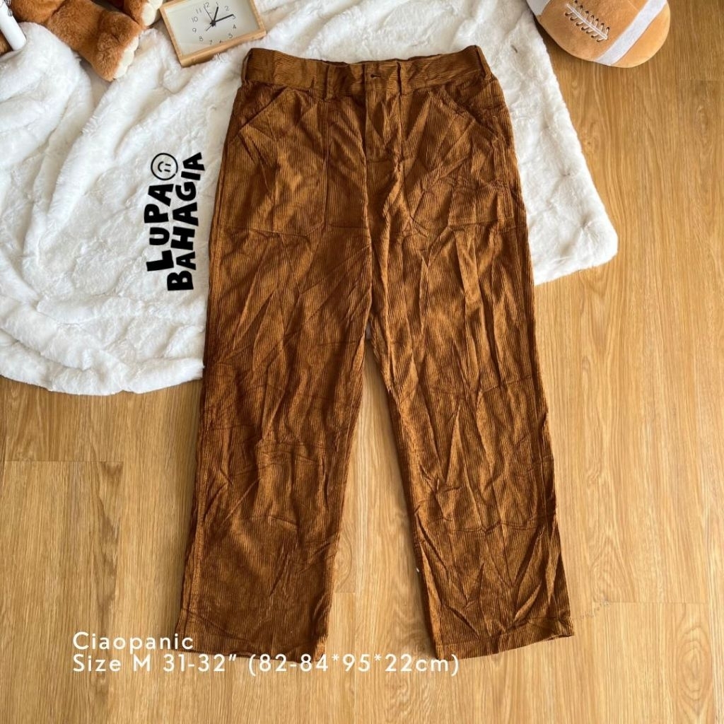 CIAOPANIC TYPY Brown Fatigue Corduroy Long Pants size M fit 31-32" | 100% Original (Celana Panjang)