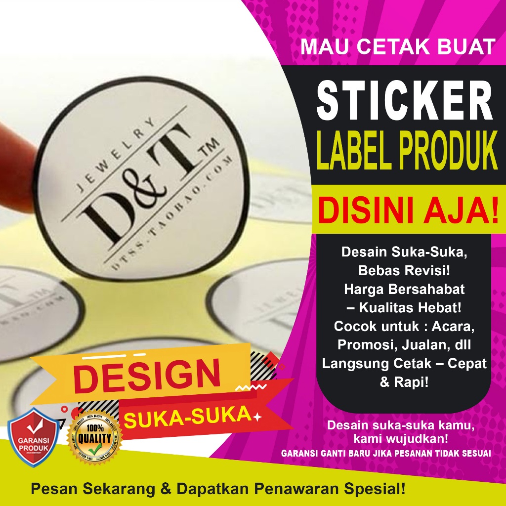 

Cetak Sticker Label Makanan Minuman Custom + CUTTING KISSCUT PROSES CEPAT 1hr Langsung jadi