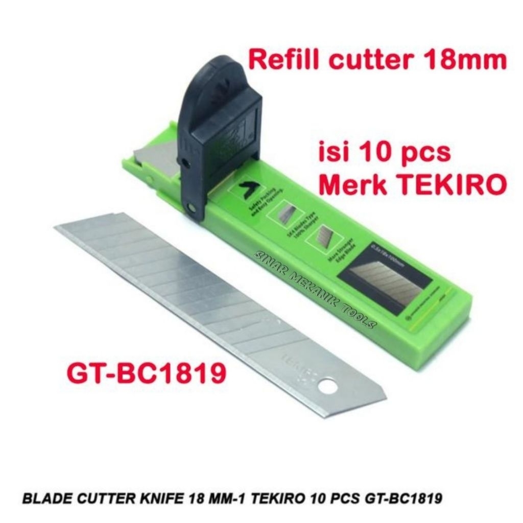 

Tekiro Refil Isi Ulang Pisau Cutter Besar 18 mm 1 kotak Isi 10 Pcs