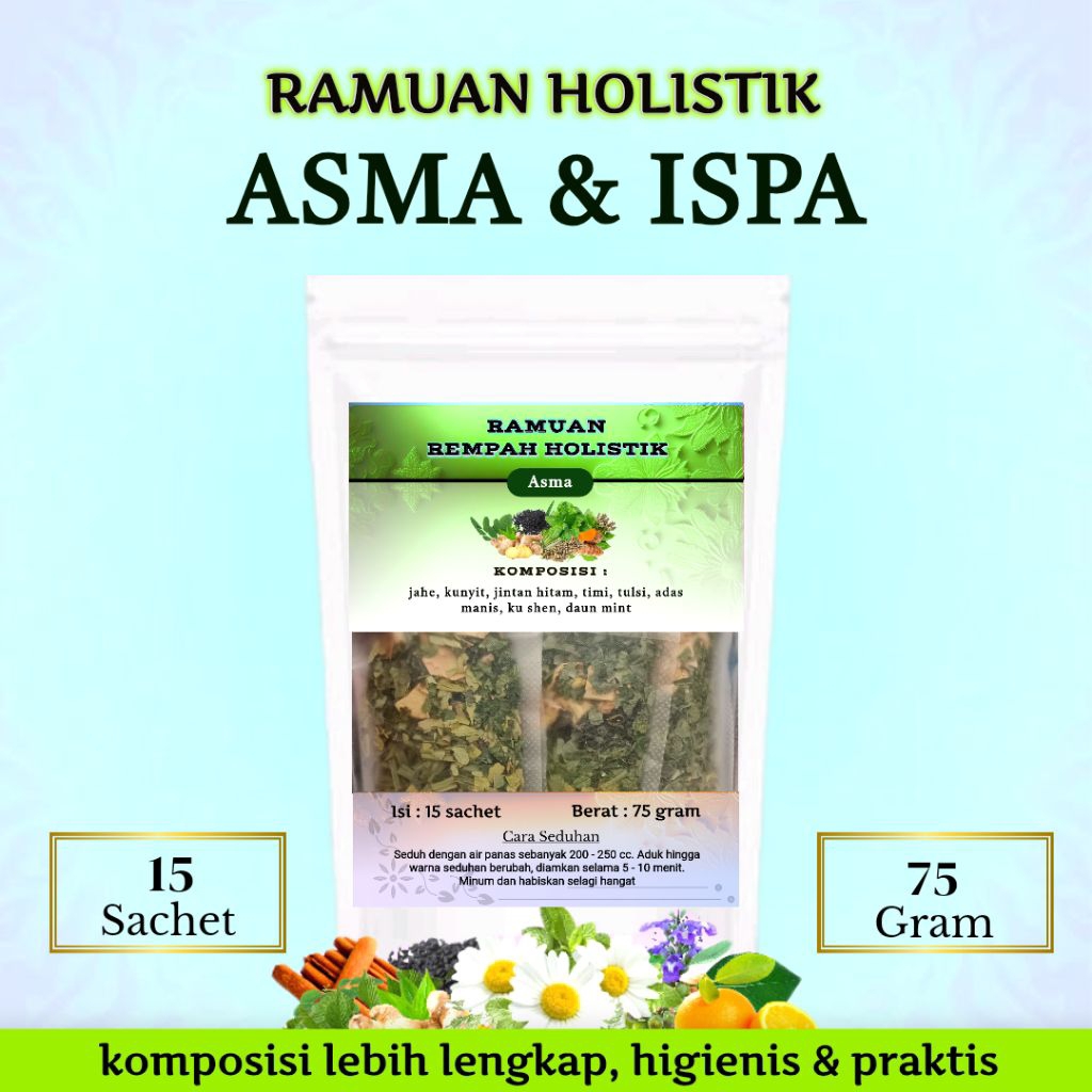 

Ramuan Holistik ASMA & ISPA | 15 Teh Herbal Alami | Timi, Tulsi, Oregano, Adas Manis, Daun Mint