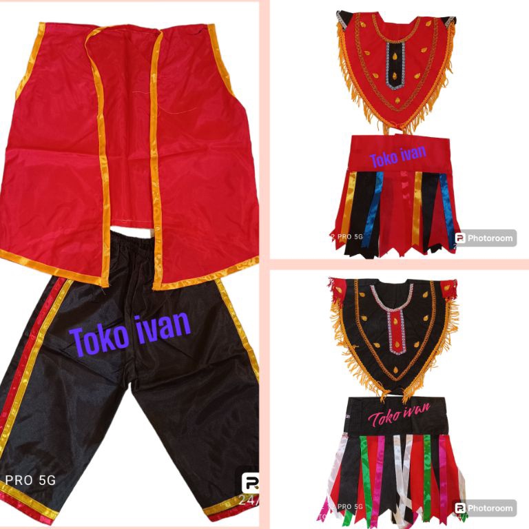 KODE V8P Kostum Kesenian Topeng Ireng  Baju Dayakan  Baju Kesenian Jaran Kepang