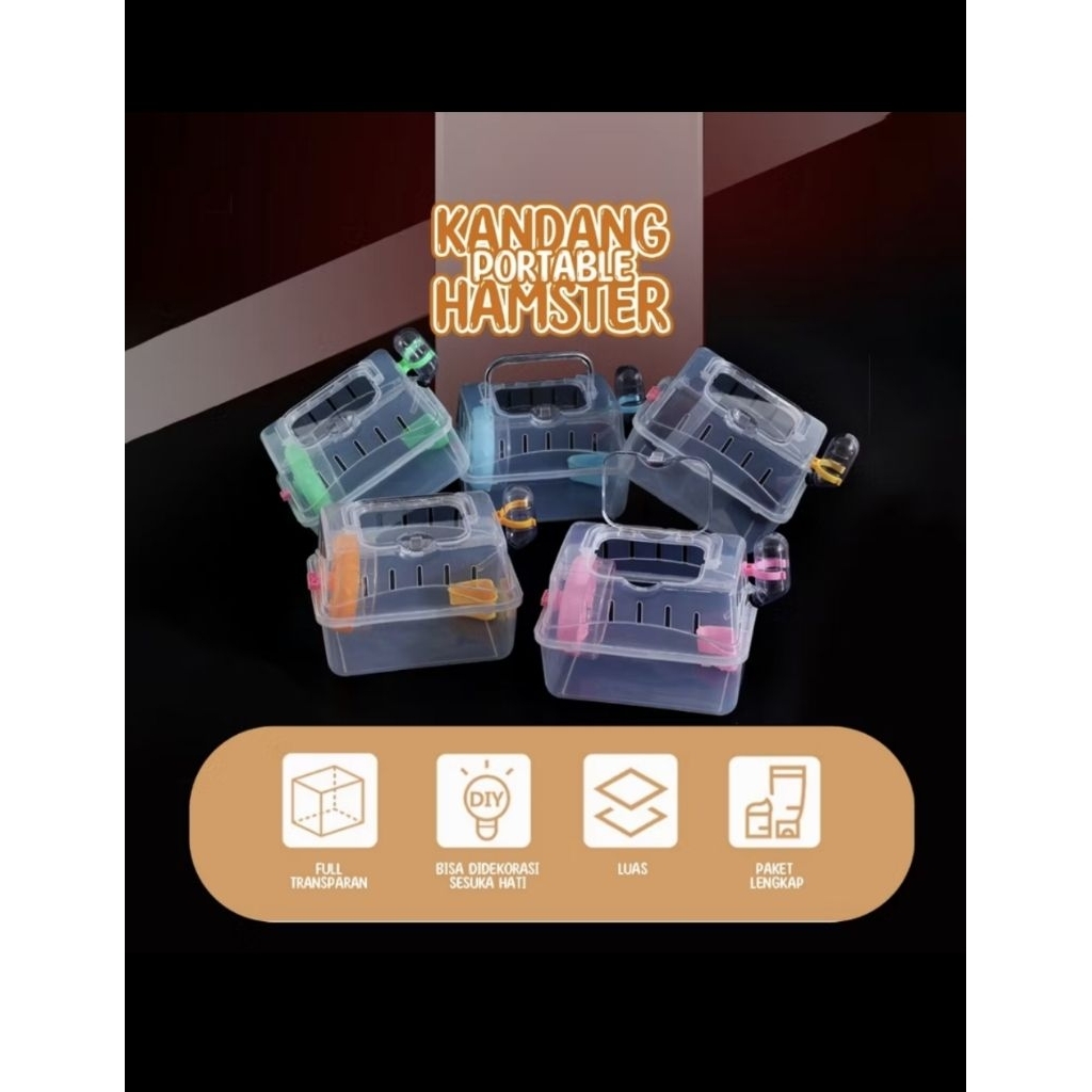 KANDANG HAMSTER PORTABLE 1 TINGKAT / KANDANG HAMSTER