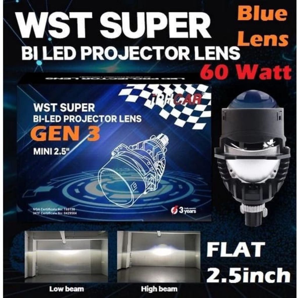 Lampu BILED IPHCAR GEN 3 WST SUPER LASER 60W 2.5 INCH projector mobil motor 55 watt 60 watt double b