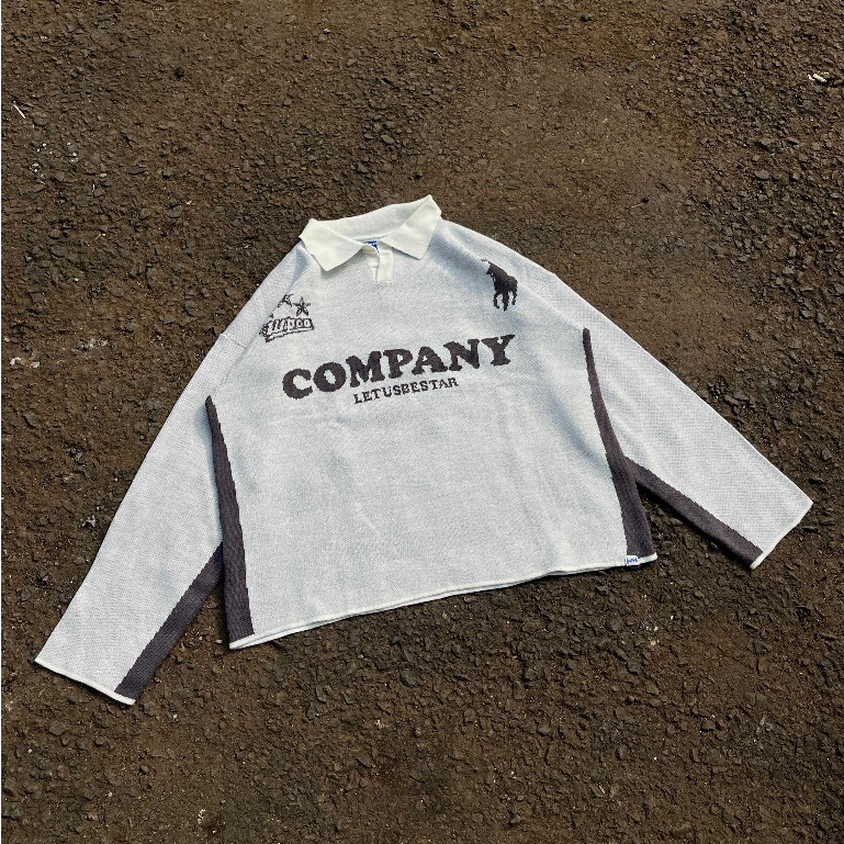 Wp Company - WP Co - Knitwear BOXY GREAT Grey Base Ball - Rajut Knit Sweater Unisex