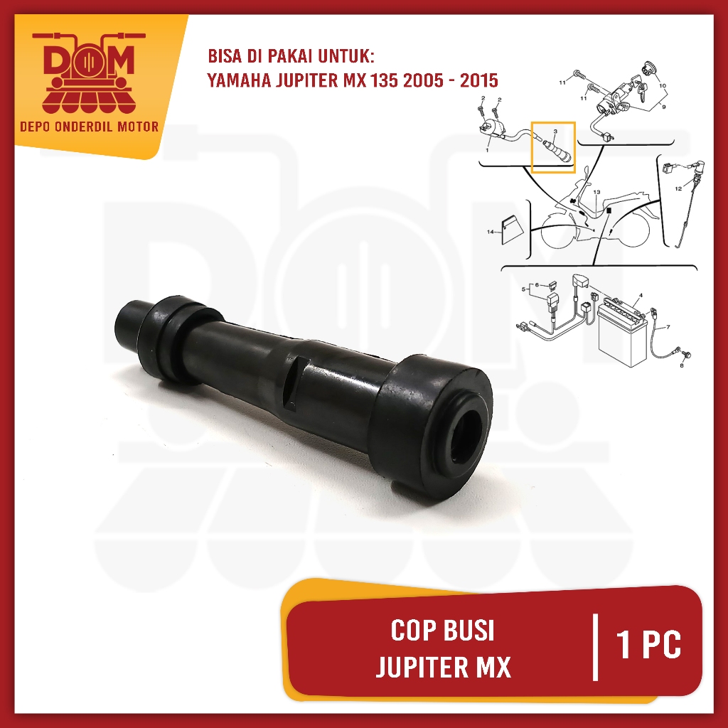Cop Busi Jupiter MX (PSP) Cangklong Tutup Kop Cangkong Kepala Busi Yamaha Jupiter MX 135 Old New