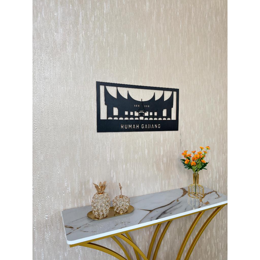 Hiasan Dinding Minimalis Pajangan Dinding Ruang Tamu Aesthetic Motif Rumah Gadang