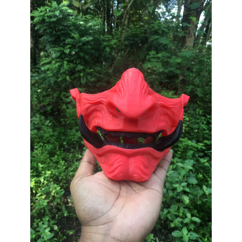 Samurai mask oni mask Topeng red black