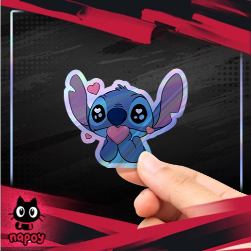 

Stiker Hologram Film Lilo & Stitch Cute Stitch 8
