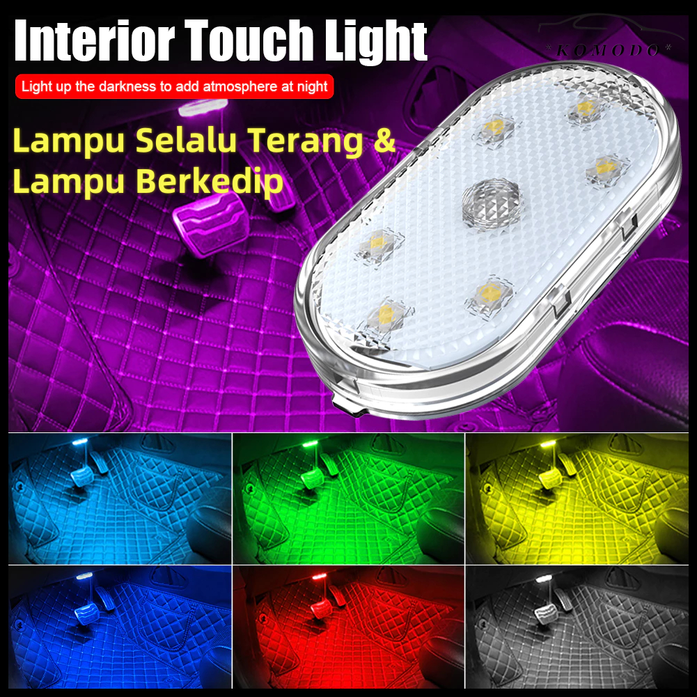 Lampu Sentuh LED Mobil/Lampu Interior Mobil Nirkabel/Lampu Pencahayaan Sekitar Mobil LED/Lampu Hias