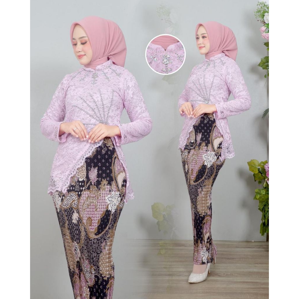 Kebaya Wisuda Calista Bahan Brokat Full Payet Jahit Tangan Kebaya Modern Aesthetic Kebaya Untuk Pest
