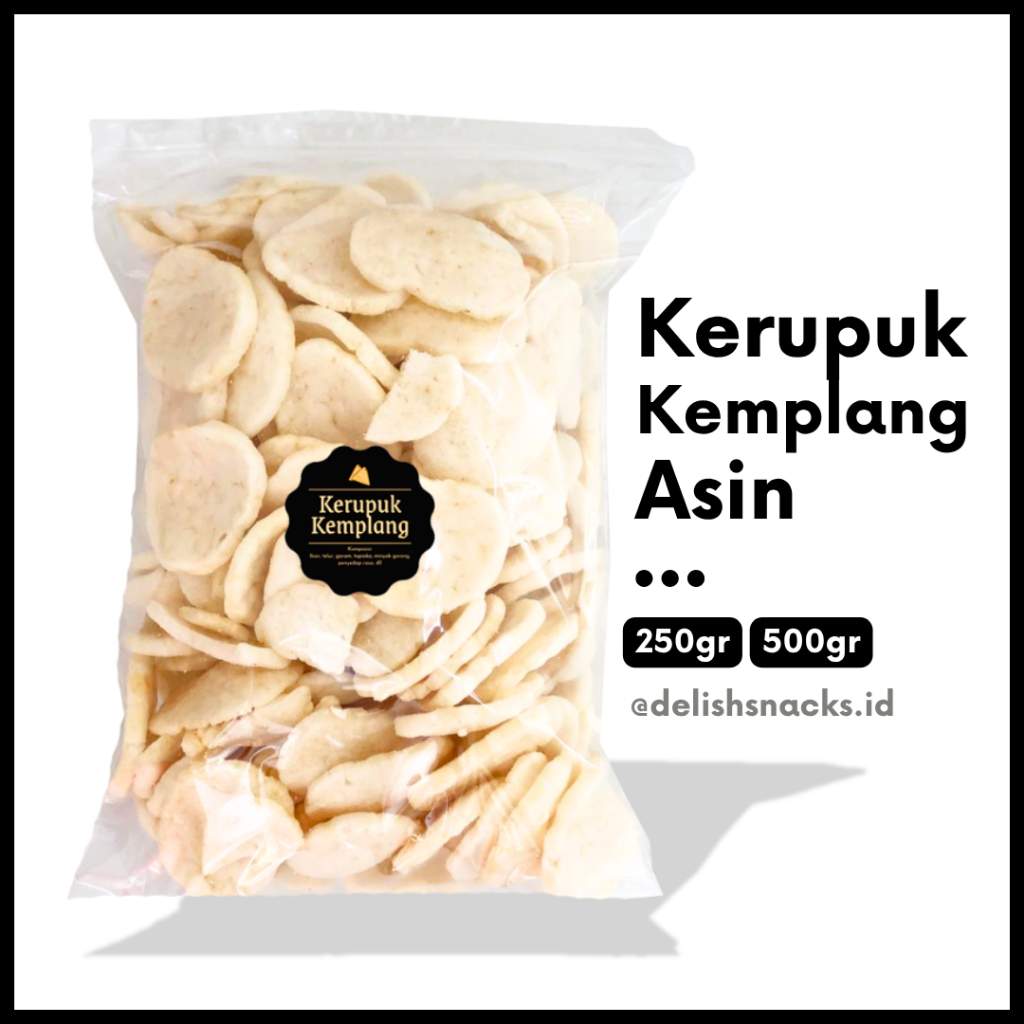 

[DELISH SNACKS] Kerupuk Kemplang Asin (Grosir) 250gr 500gr / Krupuk Palembang Ikan Grosiran Kiloan