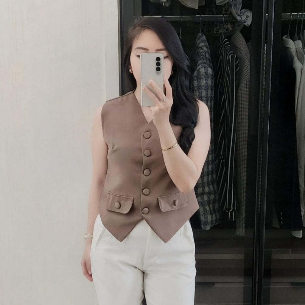 MOSA COLLECTION. Diora Vest. Rompi Wanita. Vest Wanita Kantor. Kuliah. Import Bangkok Premium Mewah 
