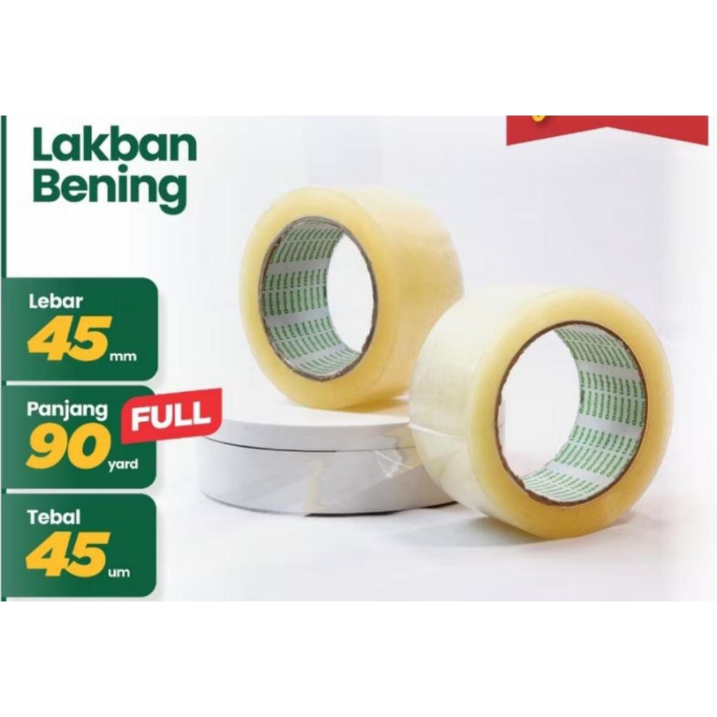 

Lakban Bening MURAH 90 yard 45 mm ECO / Isolasi / Solatip / Lakban Bening
