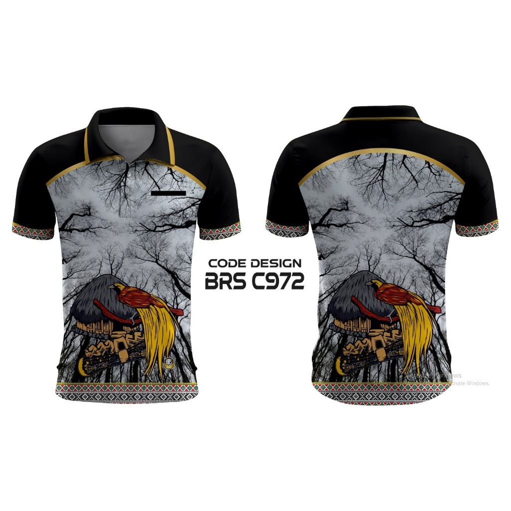 KAOS KERAH MODEL POLO EDISI BATIK PAPUA/JERSEY KERAH BATIK PAPUA FULL PRINTING KUALITAS PREMIUM