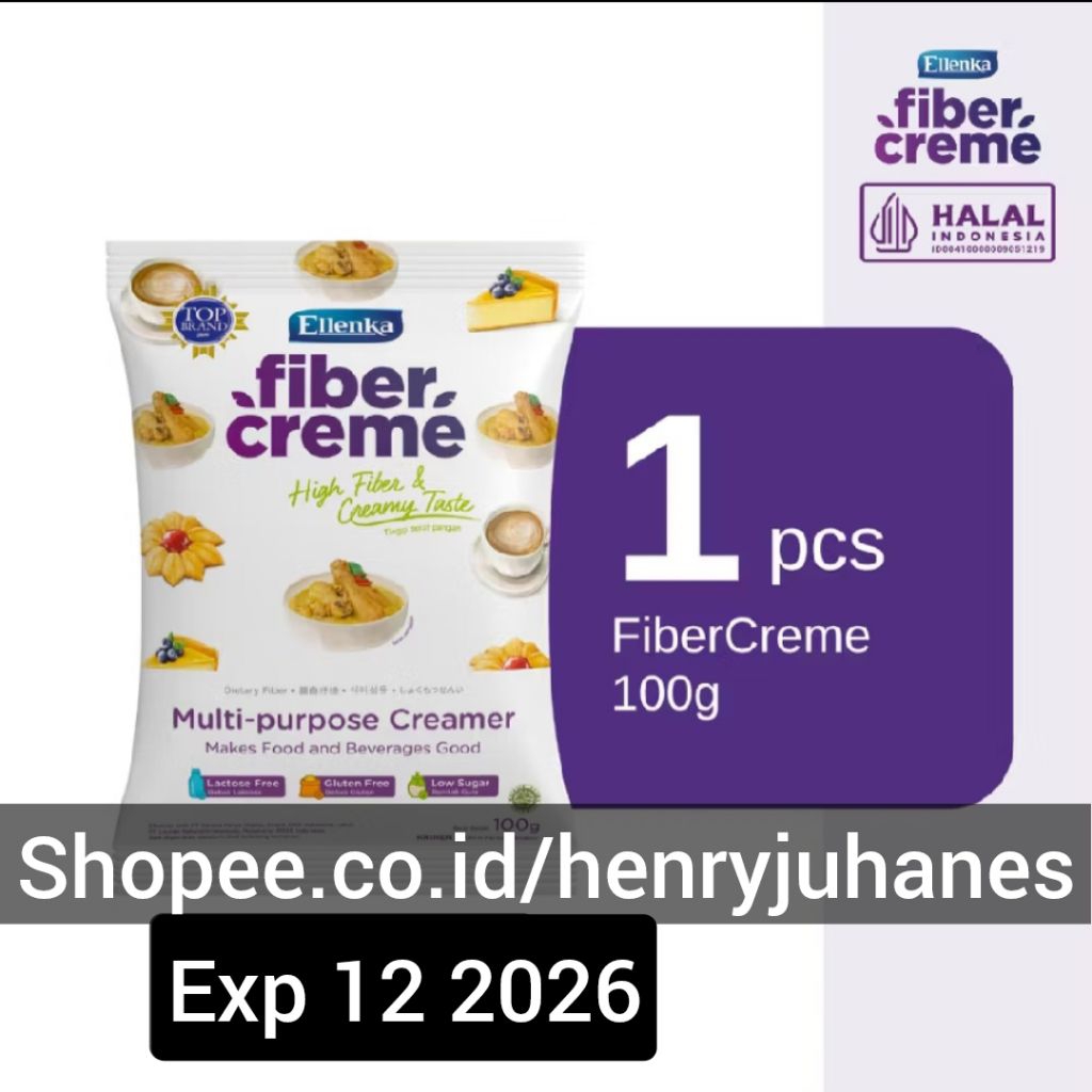 

100 gram fiber cream / krimer bubuk ellenka multi purpose. label halal pengganti santan
