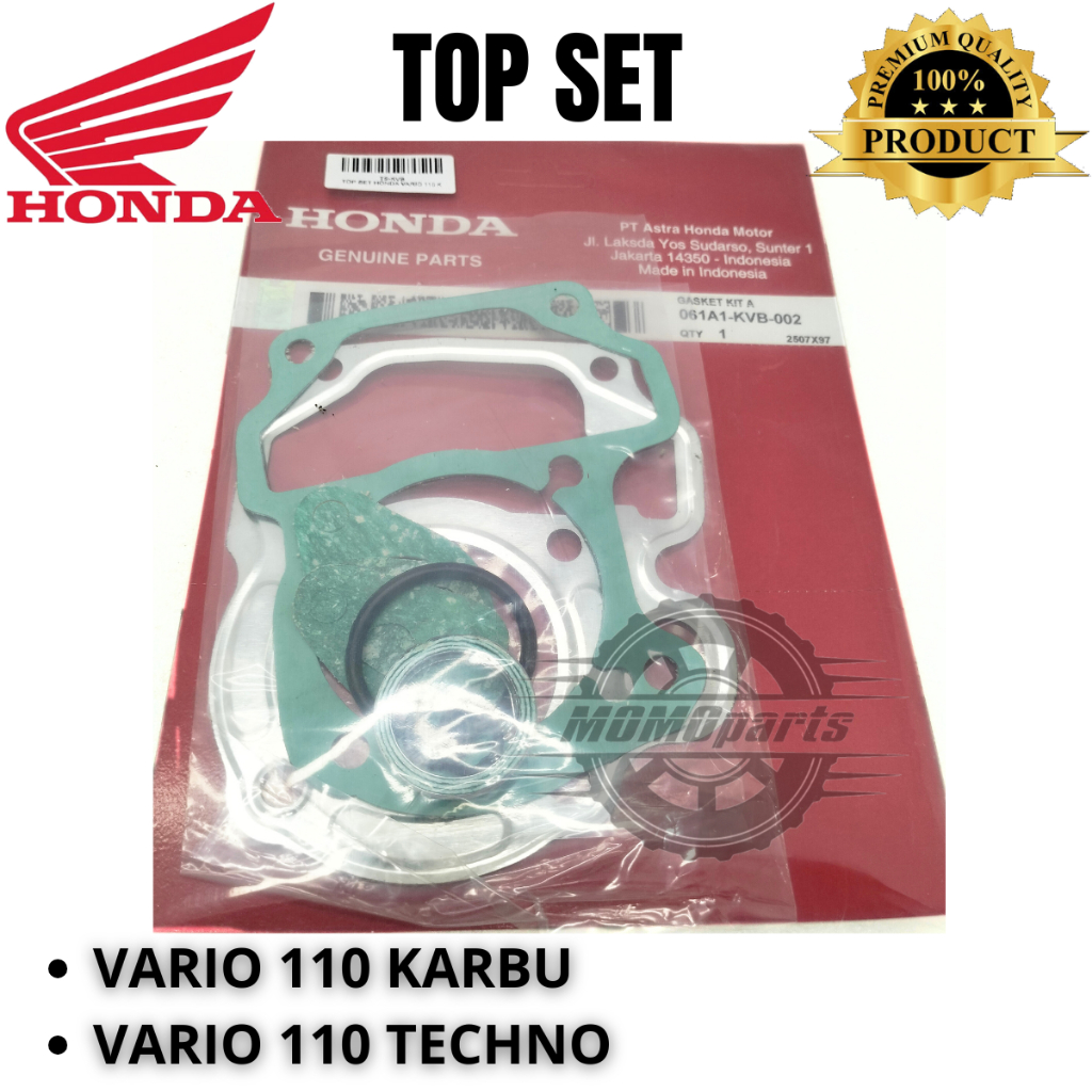 PAKING GASKET TOP SET TOPSET HONDA KVB VARIO 110 KARBU TECHNO KUALITAS ASLI ORI AHM HGP PACKING MESI