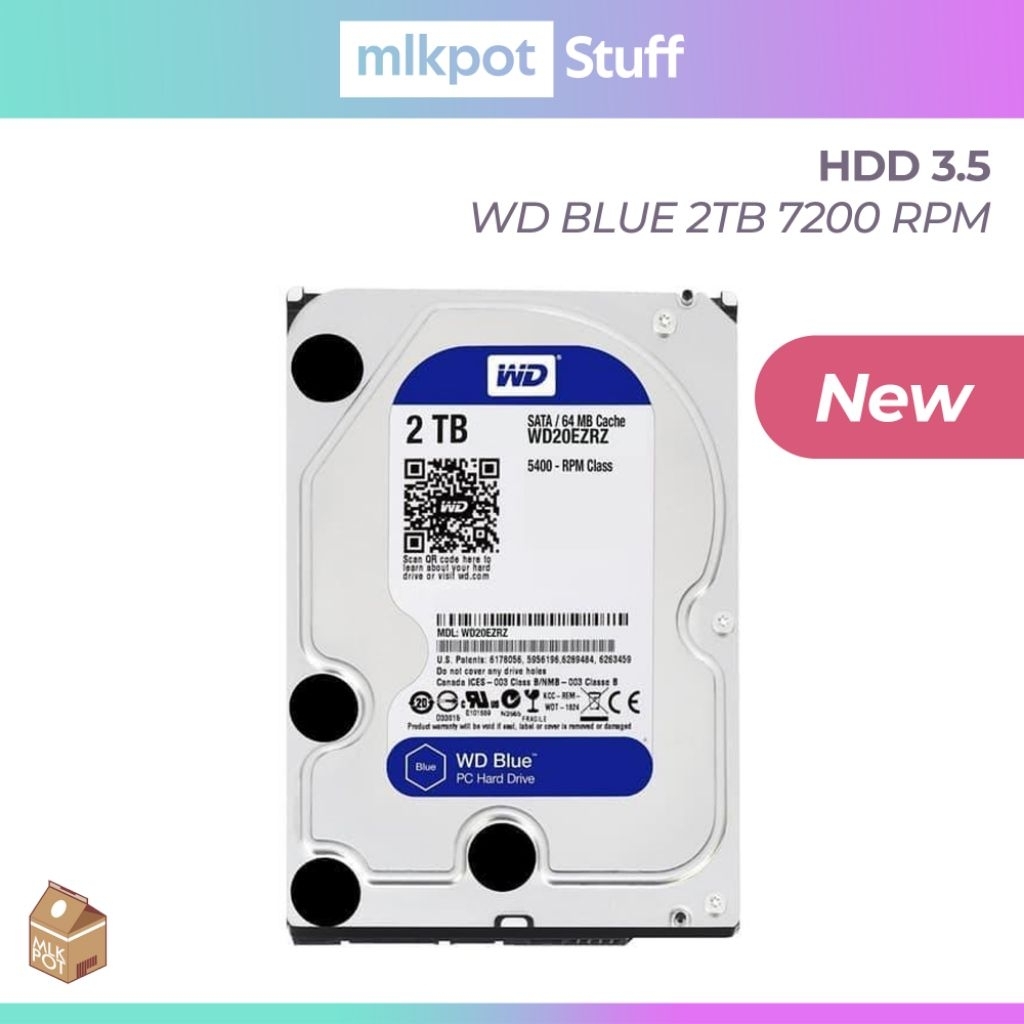 Harddisk HDD Internal 3.5 WD Blue 2TB 7200 RPM