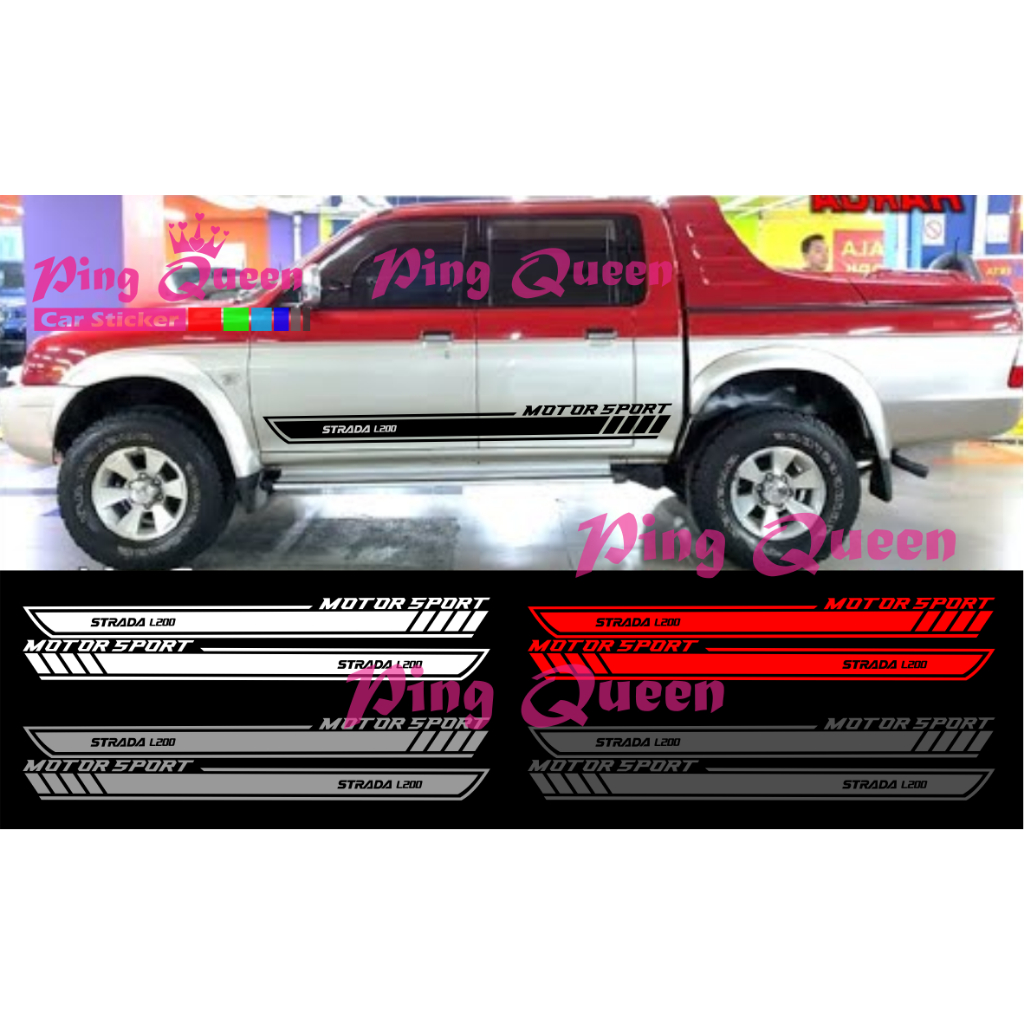 Sticker stiker mobil strada l200 cutting sticker mobil mitsubishi strada l200 sticker mobil terbaru