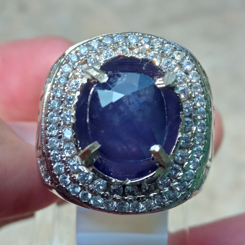 Original Batu Permata Blue Sapphire Royal Blue Top Colour Best Quality Memo