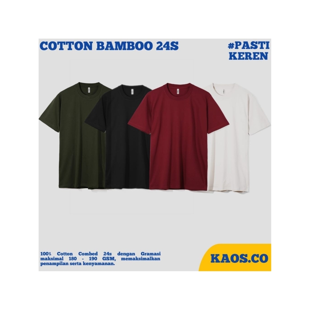 [ Premium Combed ] Kaos polos Katun Bambu 24s / Kaos polos Cotton Bamboo 24s