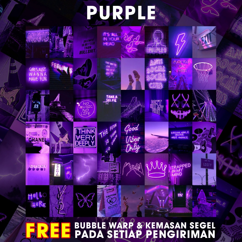 Paket Ekslusif Poster Dinding Aesthetic Bundle Purple Isi 4824 Poster  Poster Dinding Aesthetic  Pos