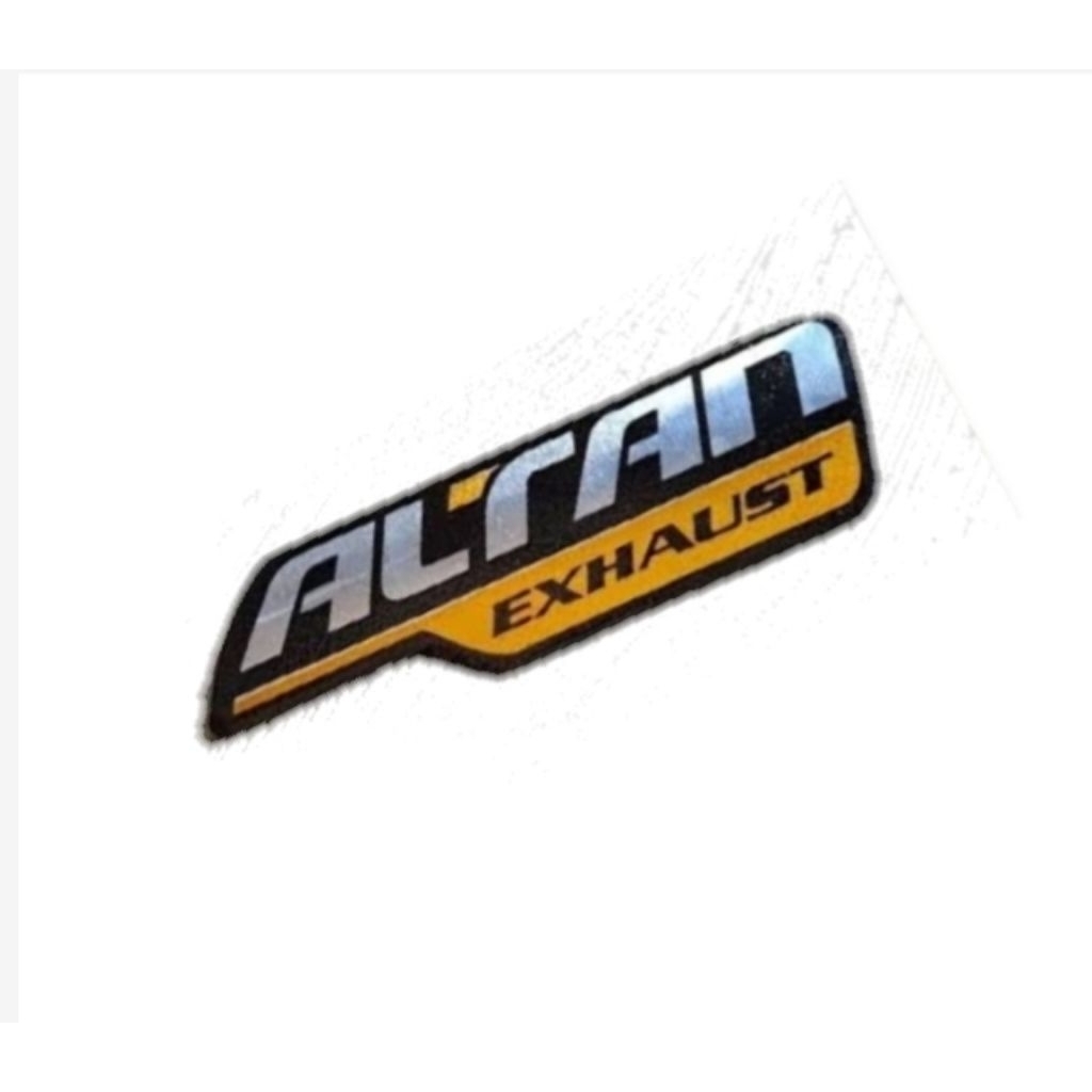 EMBLEM KNALPOT RACING MERK ALTAN exhaust Bahan Plat Alumunium Tebal