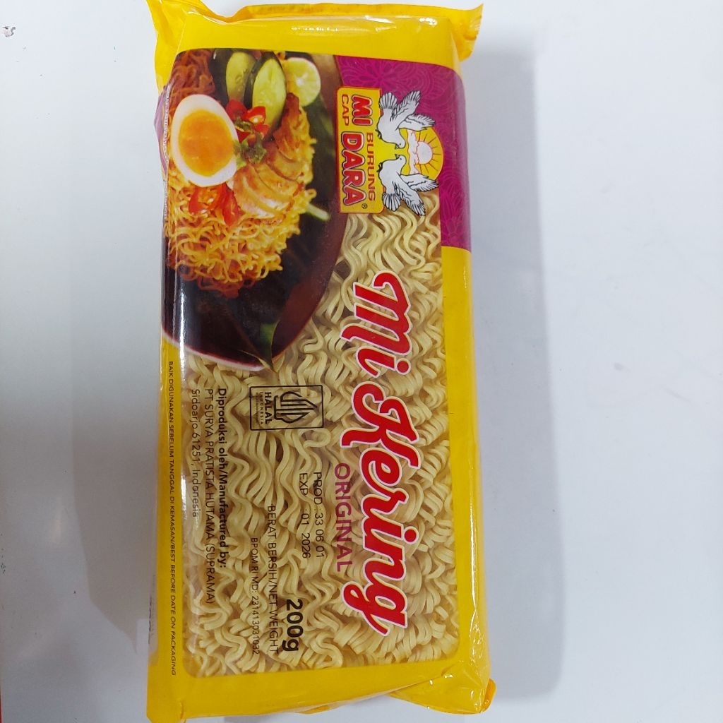 

MIE KERING ORIGINAL 200g/MIE BURUNG DARA/BISA COD