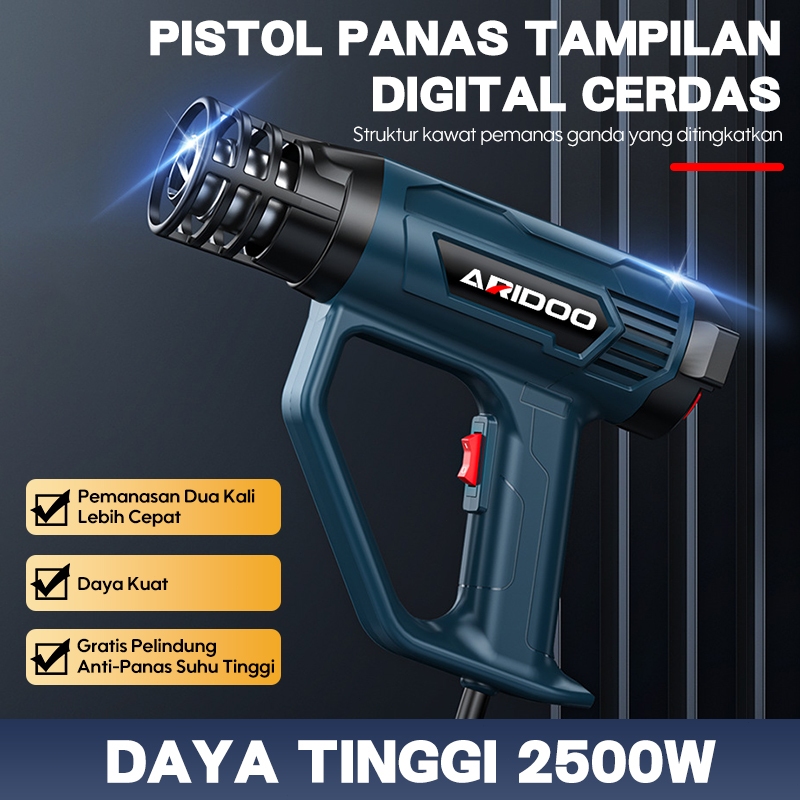ARIDOO Reaim 2000W Heat Gun Panas Pistol Angin Panas Pemanas Segel Sticker Plastik Panas Pistol Angi