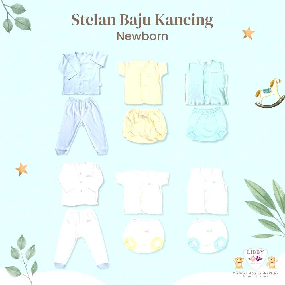 LIBBY Setelan Baju OBLONG Unisex Polos Warna (1 Stel)
