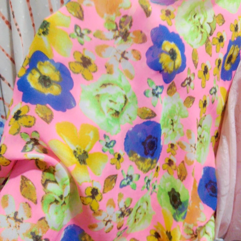 Kain sifon motif bunga import - (FRD) - kain sifon motif - kain sifon Korea - kain sifon meteran - k