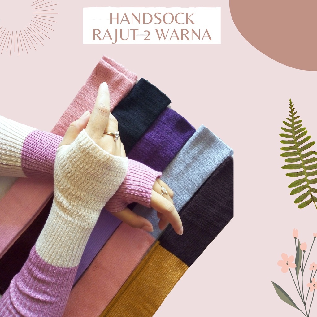 (MGS) MANSET RAJUT 2 WARNA / Handsock | Handsock Jempol Rajut 2 in 1 | Handsock Cincin | Manset Tang