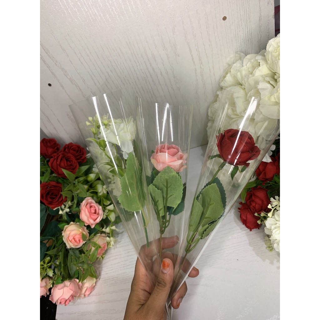 BUNGA MAWAR TANGKAI / BUNGA Mawar Plastik (1 pcs)