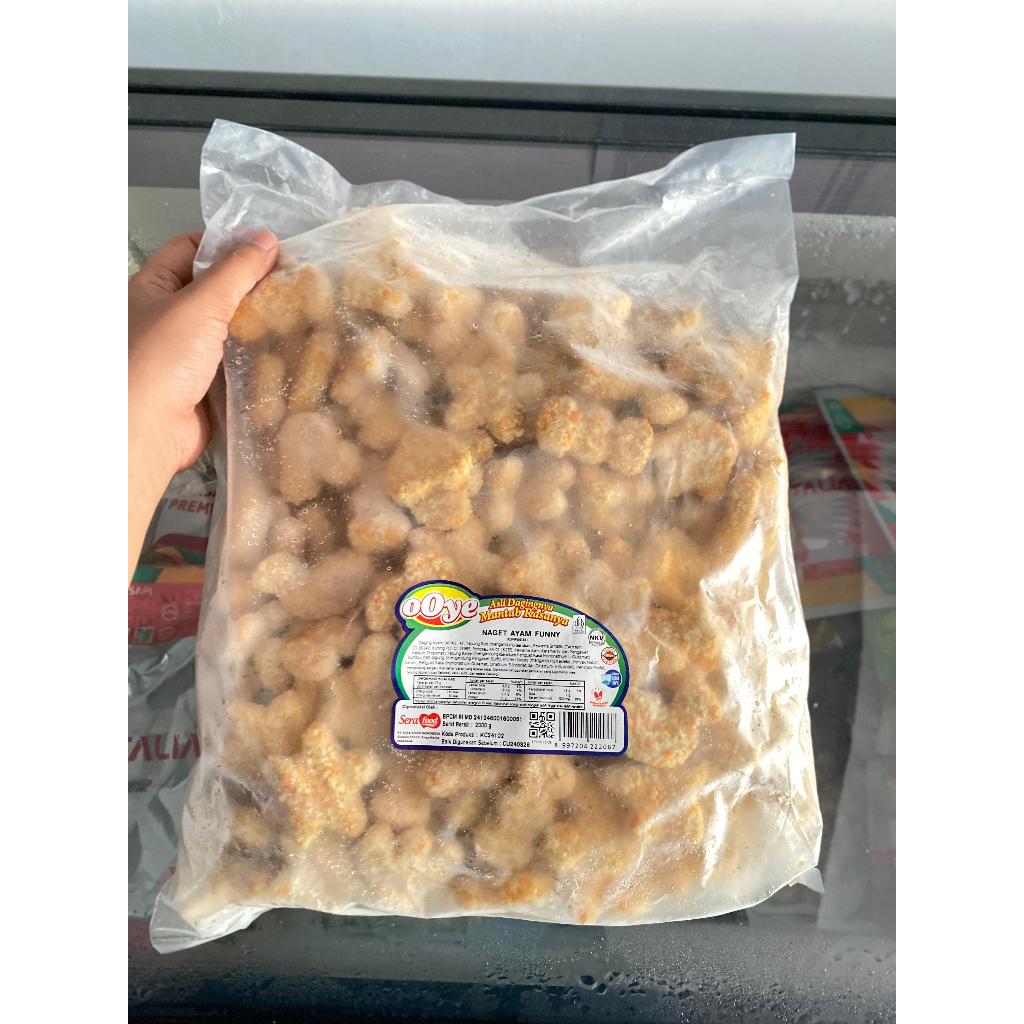 

OOYE NUGGET AYAM FUNNY CURAH 2KG / NAGET AYAM / AYU PUTRI FROZEN FOOD