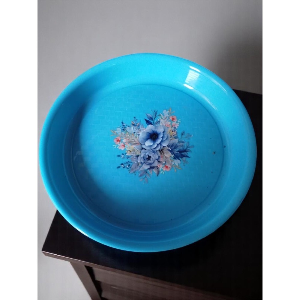 Talam/nampan bulat plastik tebal Diameter -+30cm warna motif