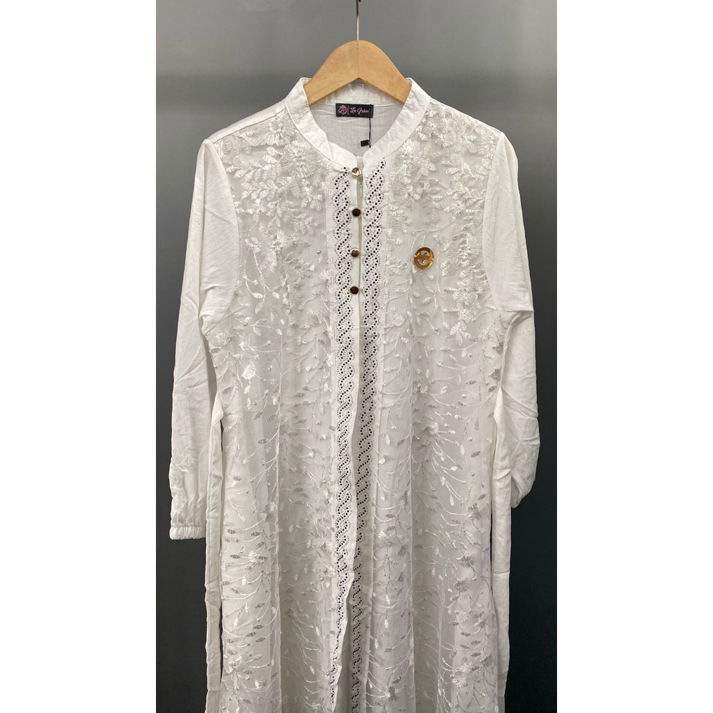 Gamis Putih / Gamis BW / Gamis Broken White / Gamis Twill Putih / Gamis Brukat / Gamis Putih Brukat 